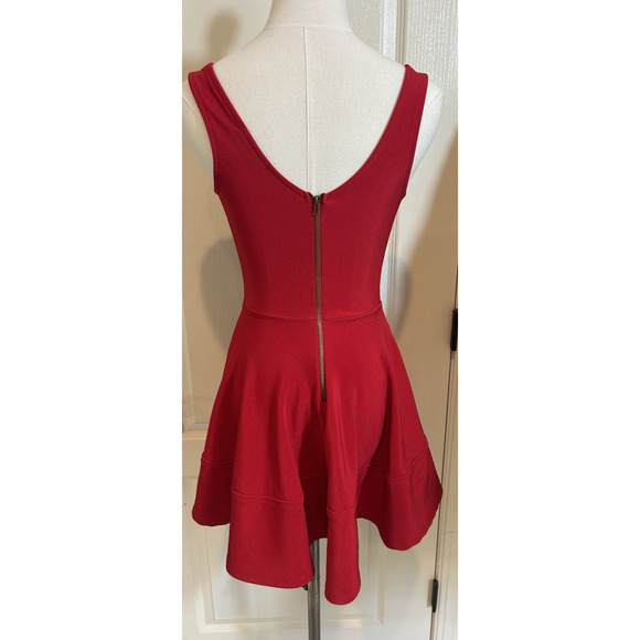 Lulu’s Dress Womens size XS Red Fit & Flare Dress back zip - Picture 3 of 8